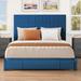 Balconera Panel Storage Bed Upholstered/Velvet in Blue | 46.1 H x 62.4 W x 80.98 D in | Wayfair SHWFFTBFBF3008