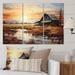 Design Art Barn Scenery At Dusk I - Farmhouse Canvas Wall Art Set Metal in Black/Gray | 40 H x 60 W x 1 D in | Wayfair PT65721-3PXXL