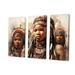 Design Art African Zulu Dancers II - African Wall Decor Set Metal in Orange | 32 H x 48 W x 1 D in | Wayfair PT64520-3PXL