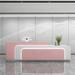 fangqiren Simple Modern Company Reception Desk 2 Person Rectangular Laminate Reception Desk Wood in Pink | 39.37 H x 86.61 W x 23.62 D in | Wayfair