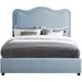 Birch Lane™ Amala Upholstered Linen Fabric Bed Upholstered in Blue/Black | 56 H x 65 W x 86 D in | Wayfair A5C6890CA9AB403C8772CCC017BDF331