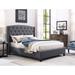 Saflon Adrianna Velvet Tufted Panel Bed Upholstered/Velvet in Gray/Black | 56 H x 86 W x 86 D in | Wayfair KP4100-K-1