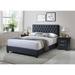 Saflon Truda Fabric Tufted Panel Bed Upholstered/Microfiber/Microsuede in Black | 47.24 H x 80.71 W x 84.84 D in | Wayfair KP2781-K-1