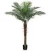 Primrue Adcock Artificial Golden Cane Palm Tree in Pot, Faux Plant for Indoor Outdoor Décor Plastic in Black | 60 H x 20 W x 20 D in | Wayfair