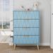 Mercer41 Scottsdale 4 - Drawer Dresser Wood in Blue/Yellow | 35.8 H x 23.6 W x 13.4 D in | Wayfair 57C6C877EF24478FAC113A63ABAE4878