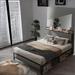 17 Stories Tahaani Standard Bed Upholstered/Metal & Upholstered/Metal in Gray | 40.5 H x 56.1 W x 82.1 D in | Wayfair