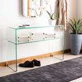 Ivy Bronx Kaviona 13" Console Table Wood/Glass in Brown | 30 H x 13 W x 43 D in | Wayfair 4CE3371CBA41432A8FD09191C861565B