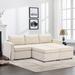 Brown Sectional - Latitude Run® Manrica 3 - Piece Upholstered Chaise Sectional Linen | 33.46 H x 86.6 W x 34.25 D in | Wayfair