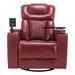 Latitude Run® Marilyne 35" Wide Faux Leather Swivel Standard Recliner Faux Leather in Black | 41.3 H x 35 W x 39.4 D in | Wayfair