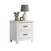 Ebern Designs Armstid 2 - Drawer Nightstand in White Wood in Brown/White | 22.5 H x 15.5 W x 21.5 D in | Wayfair E74BDEC5B08145AD9732A5DD8E9CC2A7