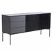 Latitude Run® Versie 62.4" Wide 3 Drawer Solid Wood Sideboard Wood in Black/Brown | 33.3 H x 62.4 W x 17.6 D in | Wayfair