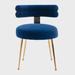 Mercer41 Tekisha Velvet Side Chair Dining Chair Wood/Upholstered/Velvet in Blue | 28.35 H x 19.29 W x 21.65 D in | Wayfair