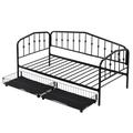 August Grove® Brenlynn Daybed Metal in Black | 38.6 H x 41.3 W x 78 D in | Wayfair C35A3E04EF2F43B295F6D60FCBD7A153