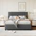 Ebern Designs Prudy Platform Storage Bed Upholstered/Linen in Gray | 43.6 H x 57.3 W x 79.4 D in | Wayfair 910DAF8A1B3D4302A0662A90A91172AB