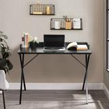 Wenty 39.4"L Rectangular Computer Desk, Writing Desk - Full Black Wood/Metal in Black/Brown/Gray | 31.9 H x 39.4 W x 18.9 D in | Wayfair