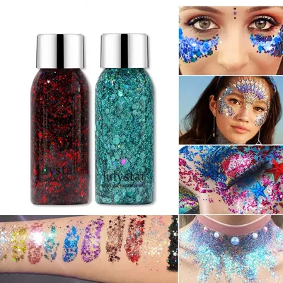 eyeshadow Glitter Shimmer Face Jewels Pigment Body Face Eye Glitter Sequin  Gel Cream Eye Shiny Skinface Sequin Body Glitter