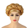 Turban Africain Tressé avec des Diamants et des Paillettes pour Femme Turban de Tête