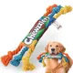 Corde à mâcher tressée en coton coloré pour chiens jouet à nœud durable dents de livres pour