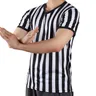 Uniforme da arbitro t-Shirt con scollo a v in bianco e nero a righe stile arbitro per basket calcio
