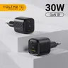 VOLTME 30W GaN Charger PD Fast USB Type C Charger USB A + USB C Charger QC PD 3.0 4.0 per iPhone 13
