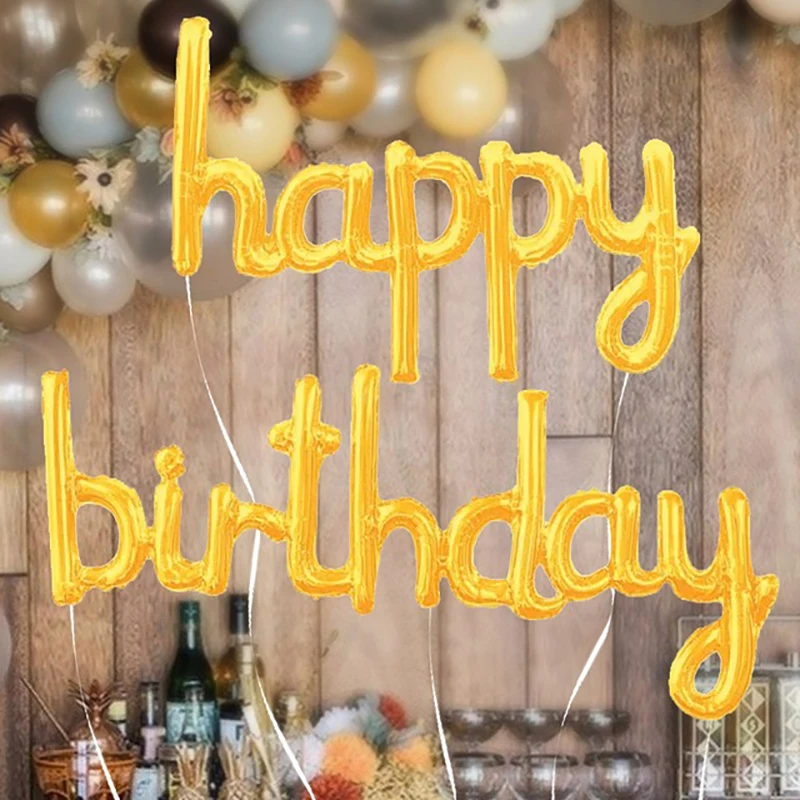 Alles Gute zum Geburtstag Luftballons Skript Ballon Geburtstags feier Dekorationen Kinder Baby party Globos Roségold Image