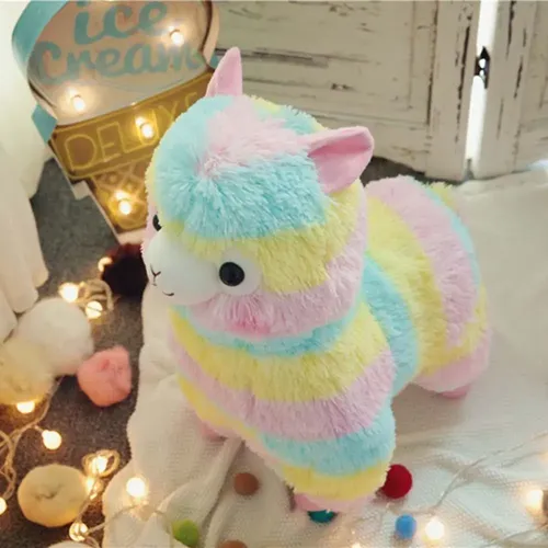 25cm bunte Alpaka Plüsch puppen Baby süße Tier puppen weiche Baumwolle ausgestopfte Puppe nach Hause