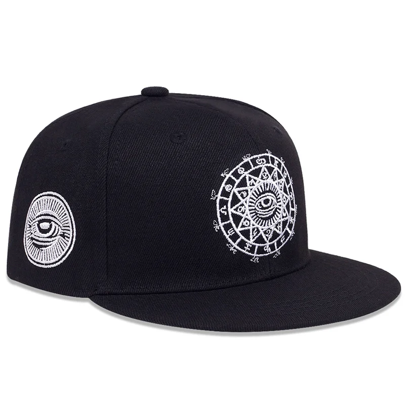 Harajuku Männer Frauen Casual Snapbacks Schwarz grau auge stickerei Kappe Hip Hop Hüte Baseball Caps