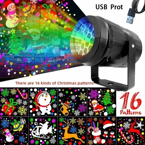 2024 Weihnachts fenster Projektor führte Schneeflocke Schnee Elch Laser Projektor 16 Muster