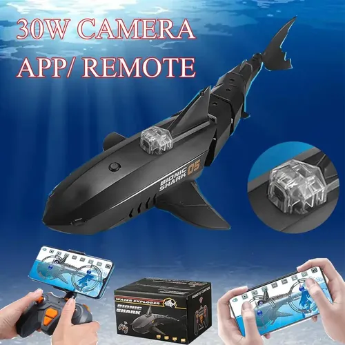Boot Kamera U-Boot Elektro hai mit Fernbedienung Kamera 30w HD RC Spielzeug Tiere Pool Spielzeug