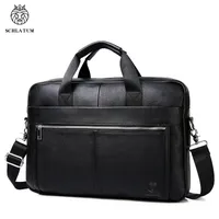 Schlatum Echt leder Aktentaschen hart für Männer Luxus Handtaschen Laptop Aktentasche Taschen 15 6