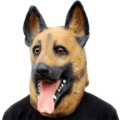Deutscher Schäferhund Maske Halloween Party Cosplay Tier Kostüm Schäferhund Hundekopf Masken lustige