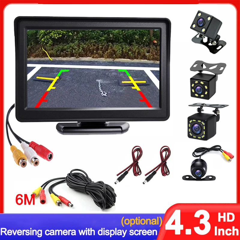 4,3-Zoll-Rückfahrkamera, Monitor, Rückfahrkamera für Parkplatz, Parksystem, Kamera für die einfache Installation von Fahrzeugen Image