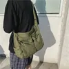 Multi Taschen Leinwand Große Größe Handtasche Weiblich Männlich Teenager Student Über Große High Street Hip Hop Stoff Zipper Messenger Tasche
