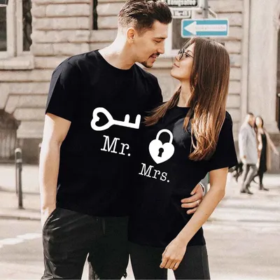 Paare T Shirt Herz Key Lock Mr Mrs Drucken Paar T-shirt Sommer König Königin T-shirt Casual Oansatz Tops Liebhaber T Shirt