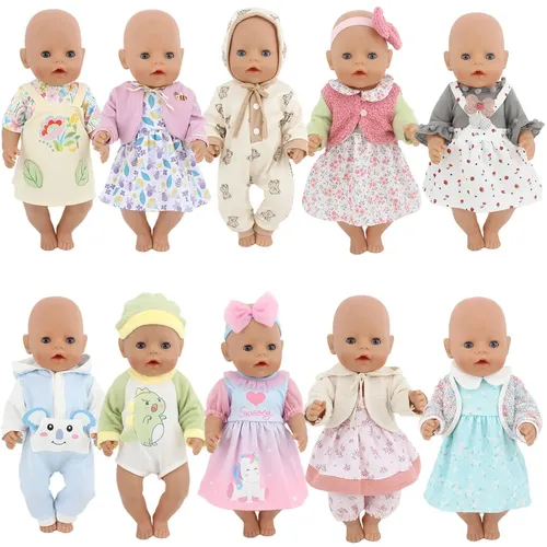 2023 neue Puppen overalls für 43cm Baby puppe 17 Zoll wieder geborene Baby puppen kleidung und