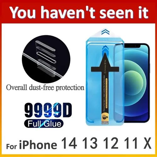 IPhone 15 Pro Max 14 plus 13 12 11 x xs staubfreies Telefon Displays chutzglas mit Installation skit