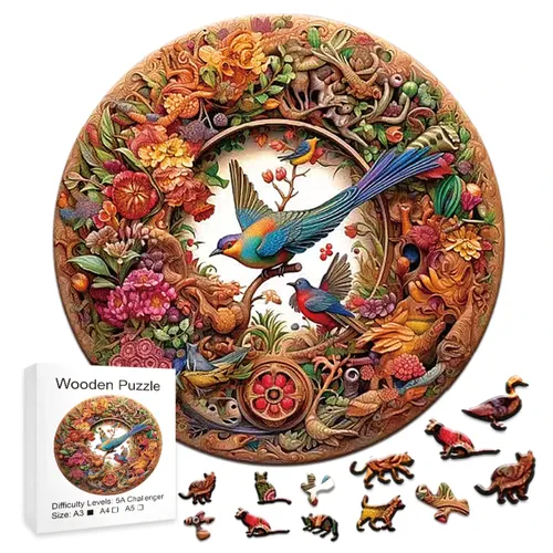 Holz Tier Puzzle einzigartige und mysteriöse kreisförmige Vogel Puzzle für Erwachsene oder Kinder