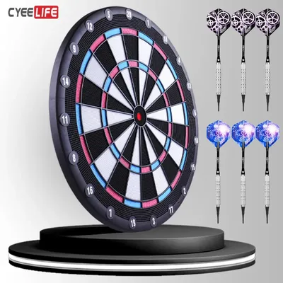 Cyelife 16,7 in elektronischer Darts cheibe mit 6 stücke Soft Tip Darts, rosa (kein elektronisches Image