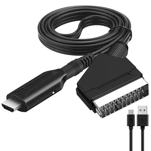 Scart zu HDMI Konverter Kabel Video Audio Konverter Adapter Scart in HDMI Out Super 720p/1080p