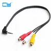 Qualität 1/8 "3,5mm 4 P mini AV TRRS abgewinkelt stecker auf 3 cinch-buchse jack Audio Video Adapter kabel 20 cm