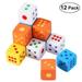 NUOLUX 12pcs Lovely Novelty Colorful Dice Pencil Erasers Rubber Stationery Kids Gift (Mixed Colors)