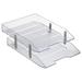 HYYYYH Collapsible Articulated Letter Tray 2 Tier Plastic Desktop File Organizer (Clear Crystal Color)