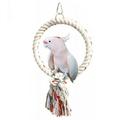 Whoamigo Pet Parrot Birds Cage Toy Cotton Rope Circle Ring Stand Chewing Bite Hanging Swing Cockatiel Para Climbing for Play Toys