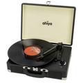 ahiya Record Player Vinyl Turntable Record Player 3 Speed with Built in Stereo Speakers Replacement Needle Supports RCA Line Out AUX in Portable Vintage Suitcase Black