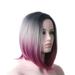 Skpblutn Human Hair Wig Rose Net Bangs Partial Split Set Wig Short Straight Wave Head Gradient Wig Full Head Set Suitable For Women s Wigs Wig Headband Wigs Pink