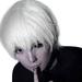 Skpblutn Human Hair Wig For Carnivals Party Hair Cosplay Short Men Fashion Perfect Wig Festival wig Headband Wigs White