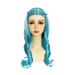 Alaparte Women s Wigs Long Curly Hair Blue High Temperature Silk Wig Alien Blue Braid Middle Roll Hair Wig For Children Wigs
