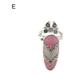 Chicmine Nail Ring Adjustable Rhinestone Embedded Fashion Jewelry Nail Protection Crown Bowknot Flower Opening Ring for Party