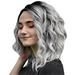 Human Hair Wig Short Hair Wigs Wavy Glueless Women Wig Rose Human Front Gray net wig Headband Wigs