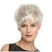 Alaparte Fashionable and fashionable women s white short straight hair wig Layered Wig